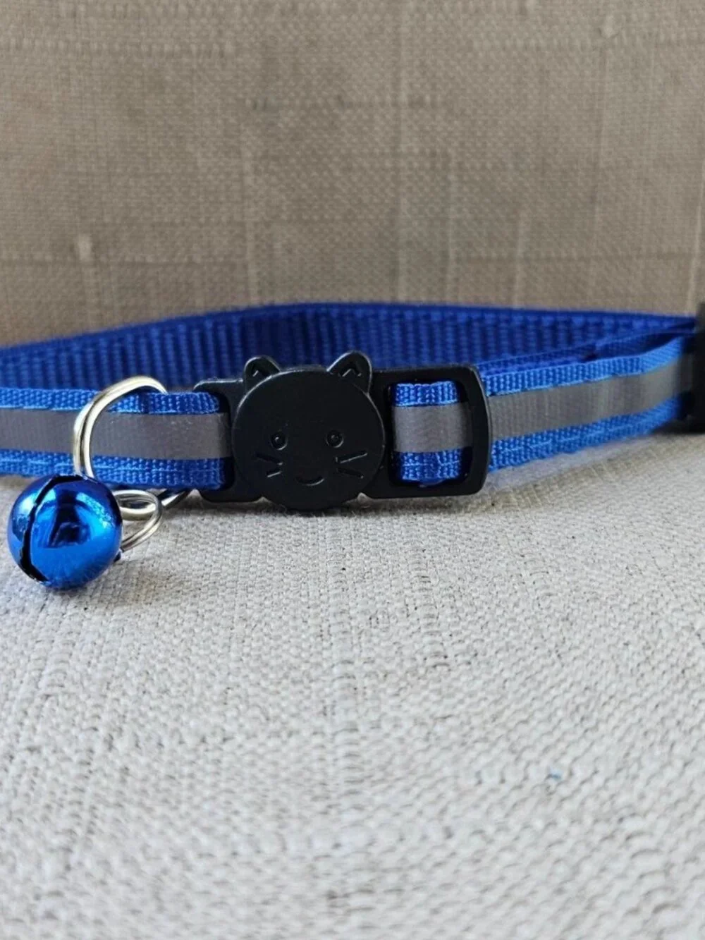 Cat Collar Blue Nylon Pet Collar With Bell W/ Reflective Neck Collar adjustable